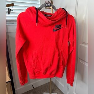 78. Nike Rally Funnel Neck Hoodie in Red